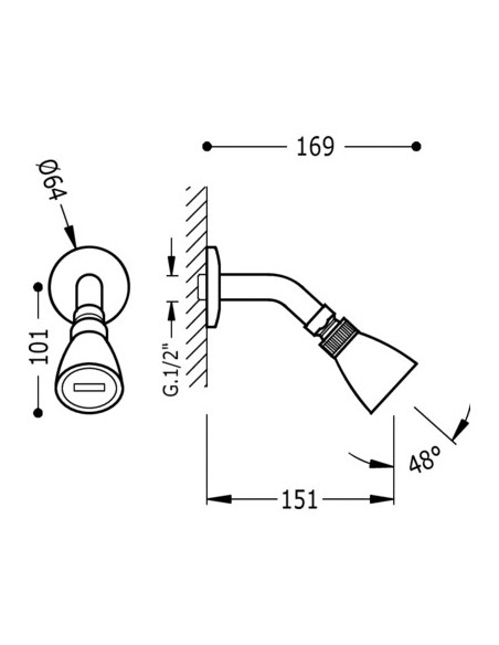 Brazo ducha ECO TRES