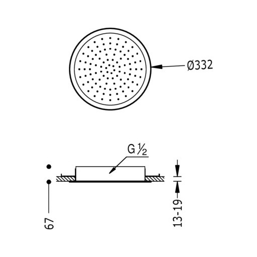 Rociador de ducha a techo circular TRES