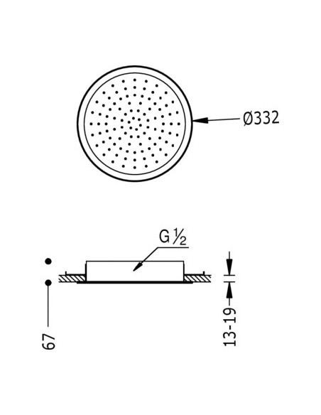Rociador de ducha a techo circular TRES