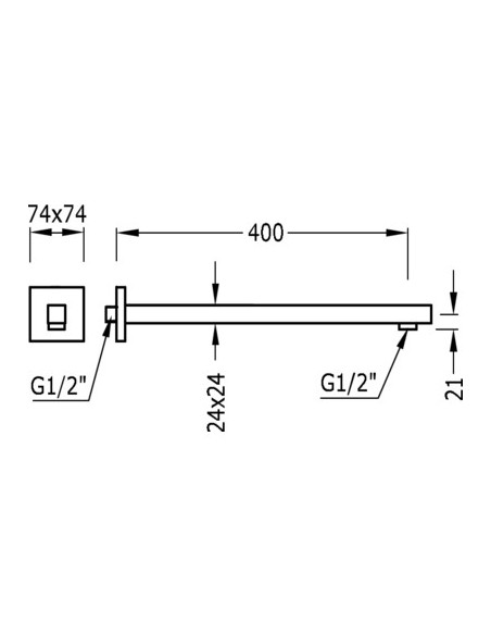 Brazo a la pared rectangular para rociador ducha TRES