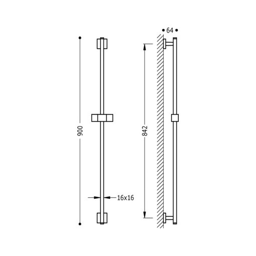 Barra de ducha deslizante CUADRO TRES