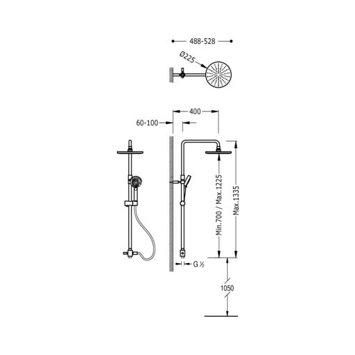 Kit De Ducha Fija y Móvil TRES