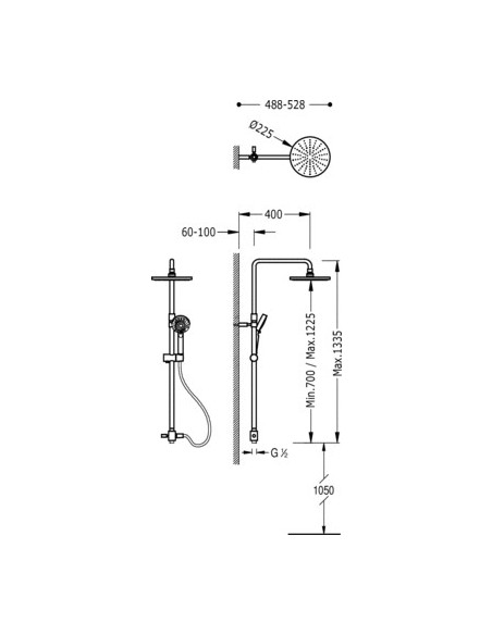 Kit De Ducha Fija y Móvil TRES