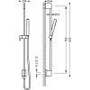 Slide bar with water tap to wall and cylindrical shower TRES