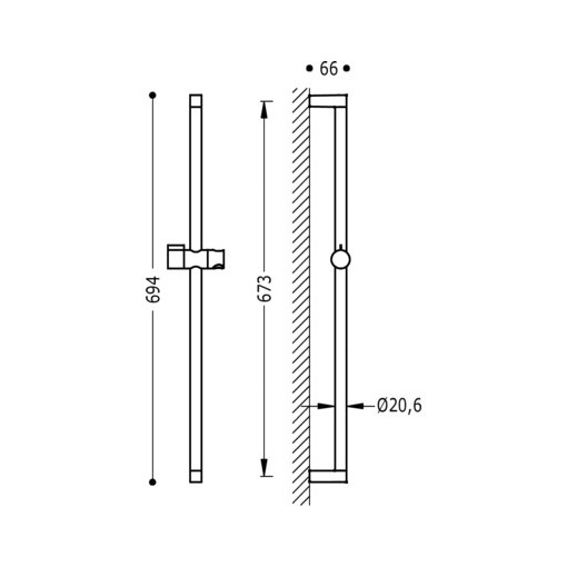 Barra de ducha deslizante FASHION TRES