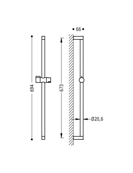 Barra de ducha deslizante FASHION TRES