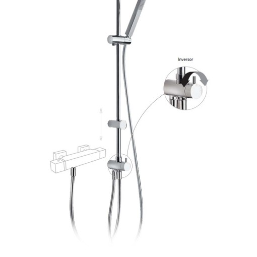 Kit De Ducha Cuadrada Con Barra Deslizable TRES