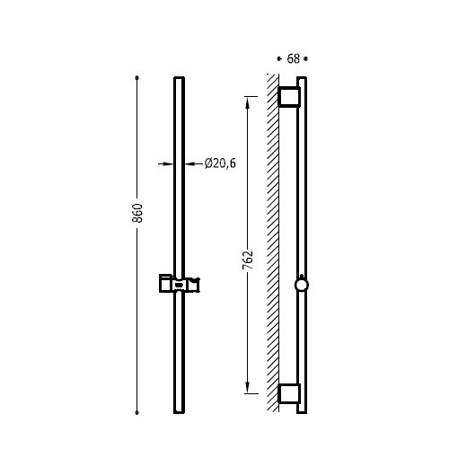 Barra deslizante de ducha TRES
