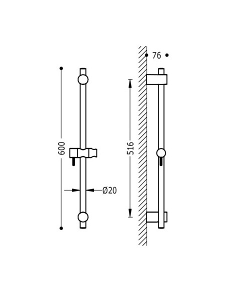 Barra  de ducha deslizante PRACTIC-MAX TRES