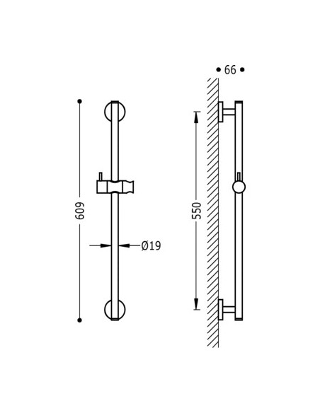 Barra de ducha deslizante MINIMAL TRES