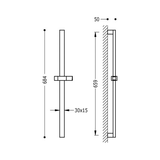 Barra de ducha deslizante PROJECT TRES