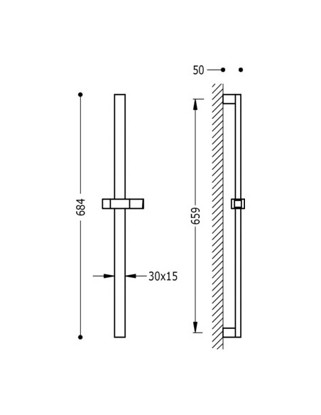 Barra de ducha deslizante PROJECT TRES