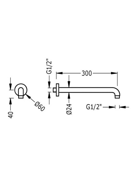 Brazo de ducha a pared para rociador TRES