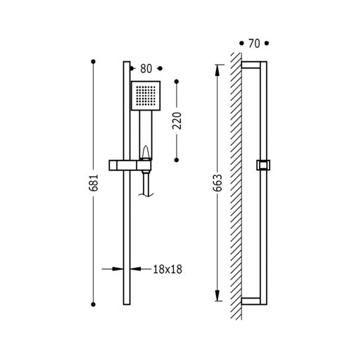 Kit De Ducha CUADRO-MINI TRES