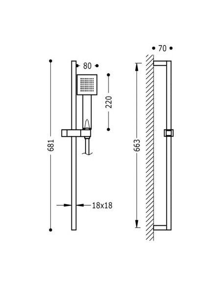 Kit De Ducha CUADRO-MINI TRES