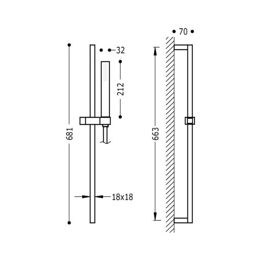 Kit De Ducha CUADRO-SLIM TRES
