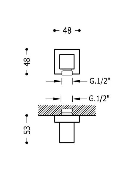 Codo Con Toma A Pared Para Flexo De Ducha TRES