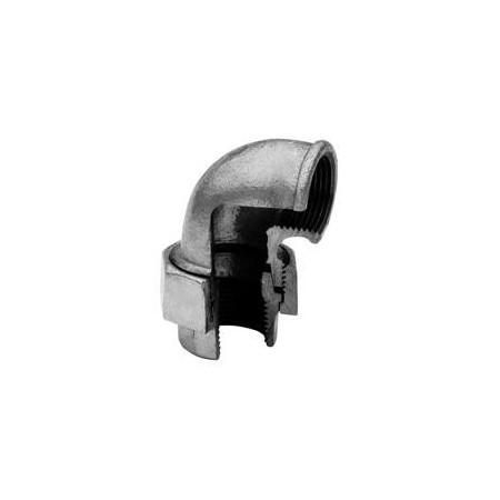 Union elbow F/F with conical seat - Galvanized iron