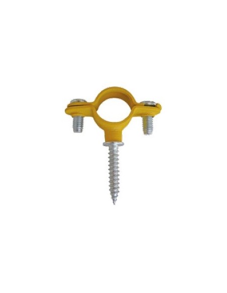 Abrazadera metálica con tirafondo M6 Amarilla HYDRAFIX