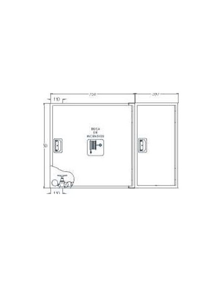 Armario De Extintor 6/9/12 Kg Modelo Stare30. Dimensiones: 750 X 350 X 215 Mm