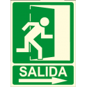 Cartel SALIDA + flecha derecha + imagen salida