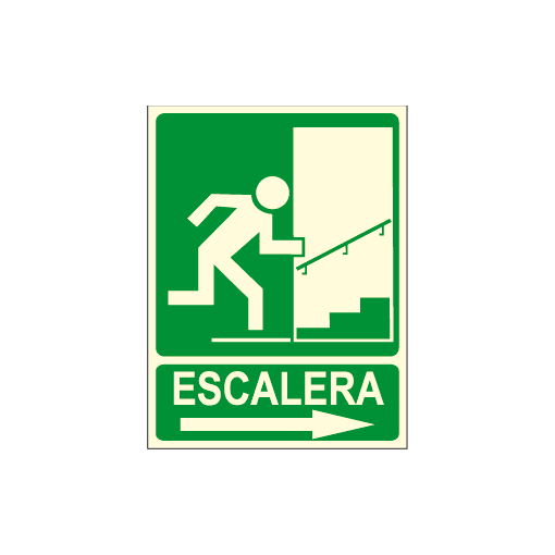 Cartel ESCALERA + flecha derecha