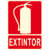 Cartel EXTINTOR con la imagen de un extintor anti-incendios
