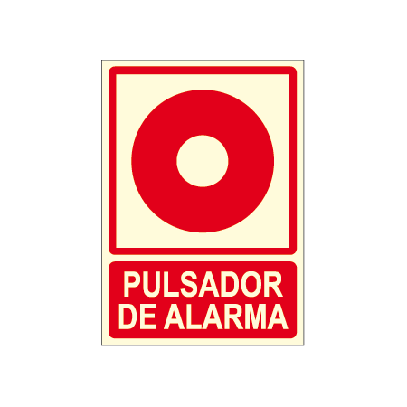 Cartel PULSADOR DE ALARMA con logo pulsador