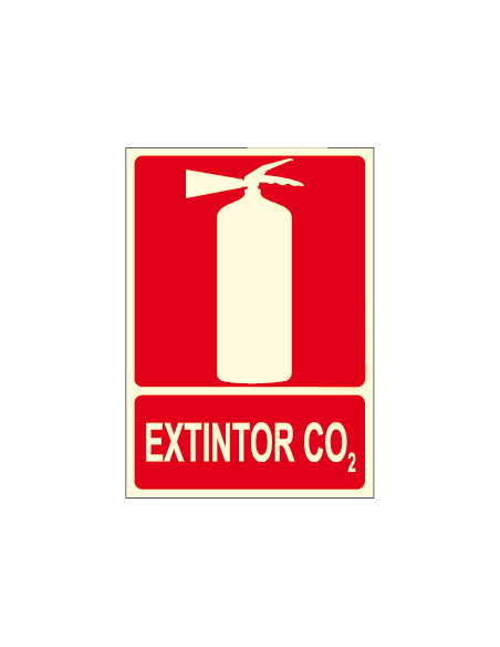 CO2 EXTINGUISHER poster with fire extinguisher logo