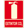 Affiche sur l'extincteur CO2 avec logo d'extincteur