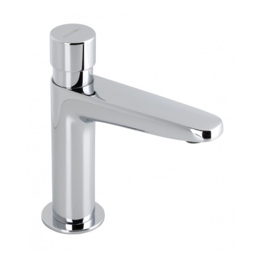 Grifo De Lavabo Temporizado En Angulo Recto Y Atomizador Antivandálico