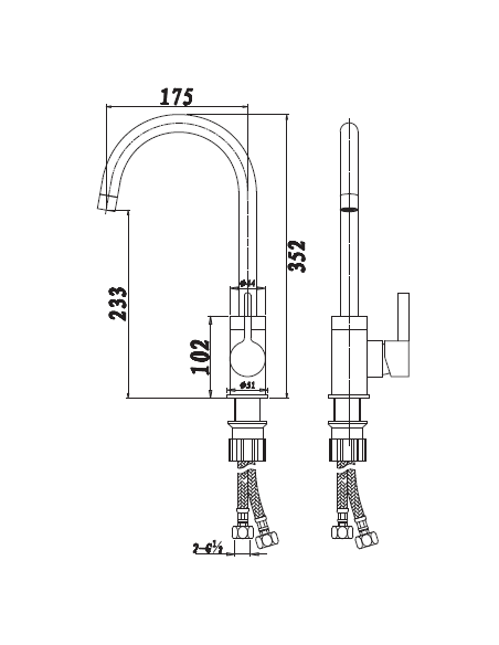 Grifo Monomando De Fregadero CAYENNE