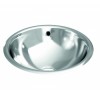 Circular Countertop Sink With Overflow curved edge - GENWEC