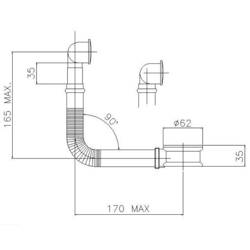 Rebosadero De Latón Visto 1 1/4" GENWEC