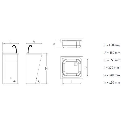 Lavamanos De Un Agua Registrable Con Pedestal GENWEC