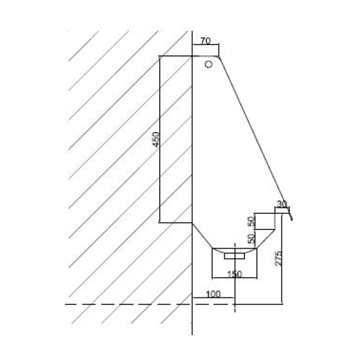 Urinario Colectivo Pared Inox Satinado 1 200 Mm GENWEC