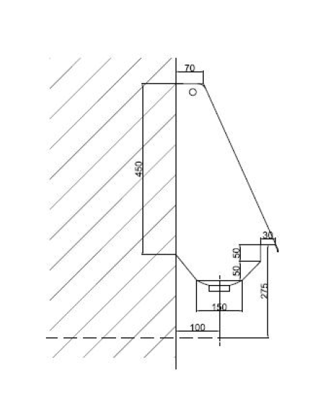 Urinario Colectivo Pared Inox Satinado 1 200 Mm GENWEC