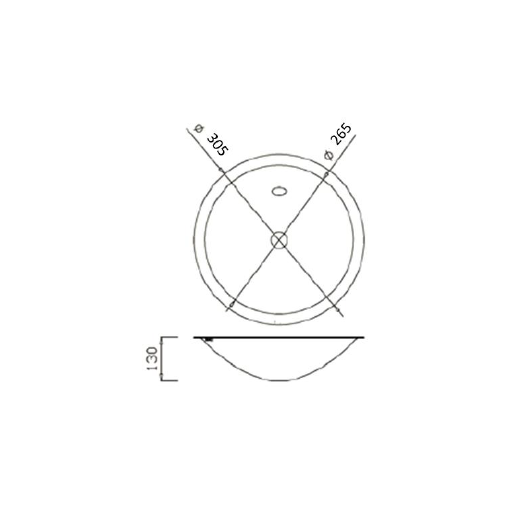 Lavamanos Circular Para Encimera Con Rebosadero Ala Curvada GENWEC