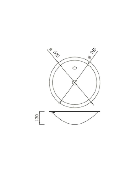 Lavamanos Circular Para Encimera Con Rebosadero Ala Curvada GENWEC