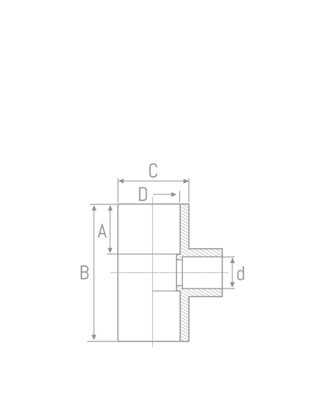 TE Reducida H-H 90° PVC Presión