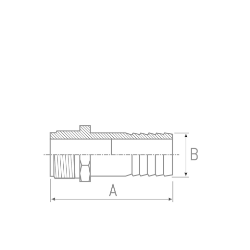 Espiga Larga Roscada PVC Presión