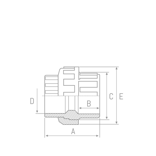 Enlace 3 piezas encolar H PVC Presión