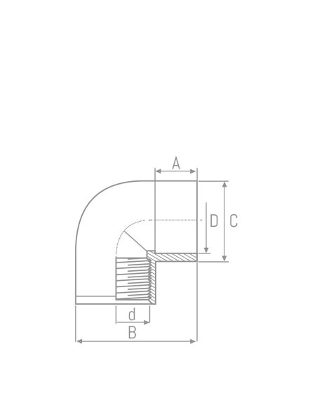 Codo 90º Mixto H-H PVC Presión
