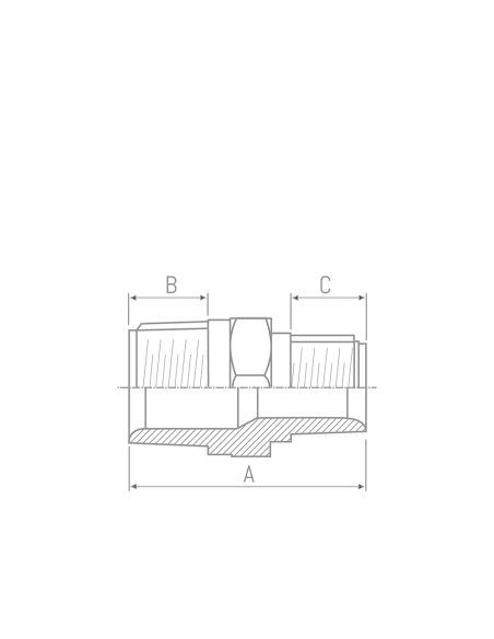 Machón Reducido Doble Rosca PVC Presión
