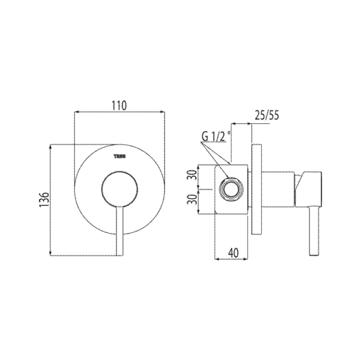 Grifo Monomando De Empotrar (1 Vía)  ALPLUS