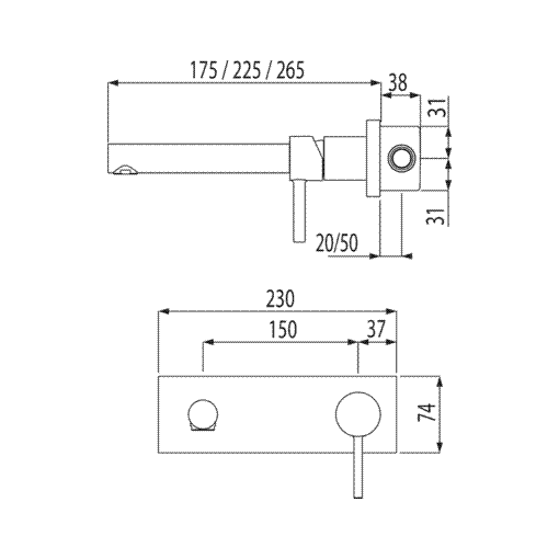 Grifo Monomando Mural ALPLUS
