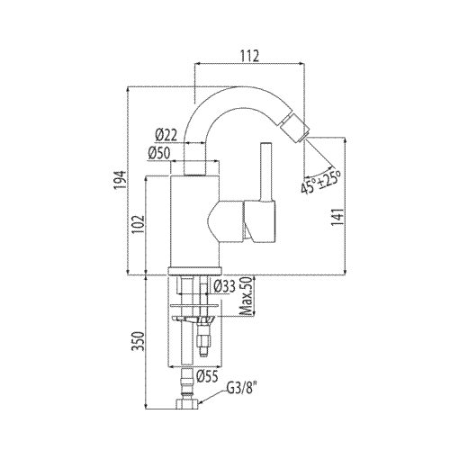 Grifo Monomando De Bidé ALPLUS