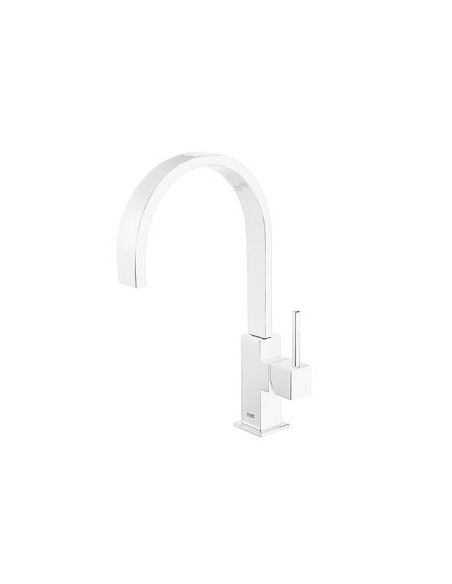 Grifo Monomando De Fregadero Con Caño Curvo Plano CUADRO TRES