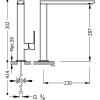 Monomando fregadero vertical LOFT caño de 34x15 mm. TRES