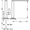 Monomando fregadero vertical CLASS caño de 34x9 mm. TRES
